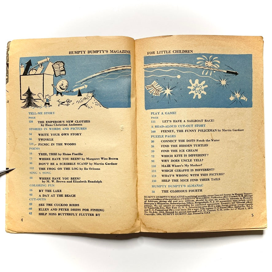 Humpty Dumpty's Magazine 1954 Kids Activity Book