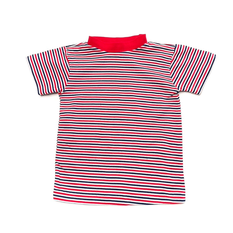 Red Striped Knit T-Shirt 3T