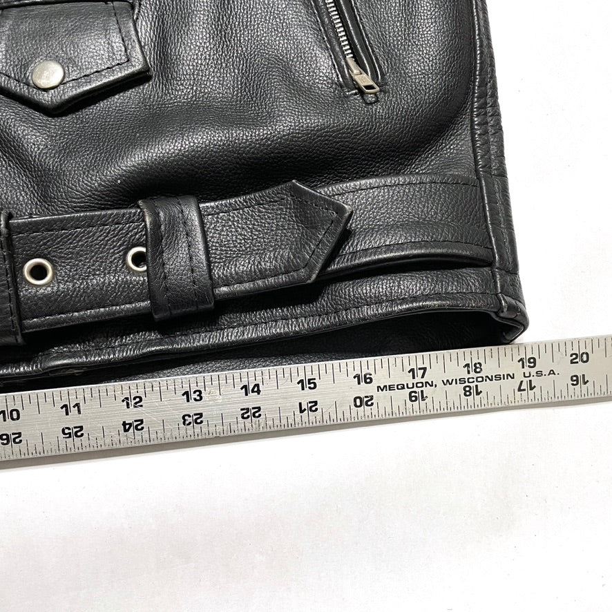 Double Rider Leather Jacket - Heavy Vintage Spartan Genuine Cowhide Size 40 / M