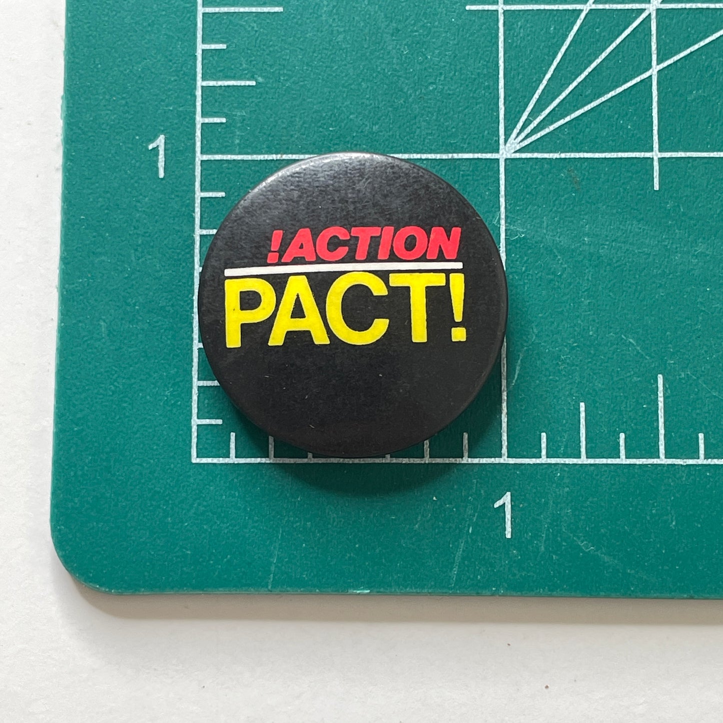 ¡Action Pact! Punk Band 80s Vintage Pinback Button 1"