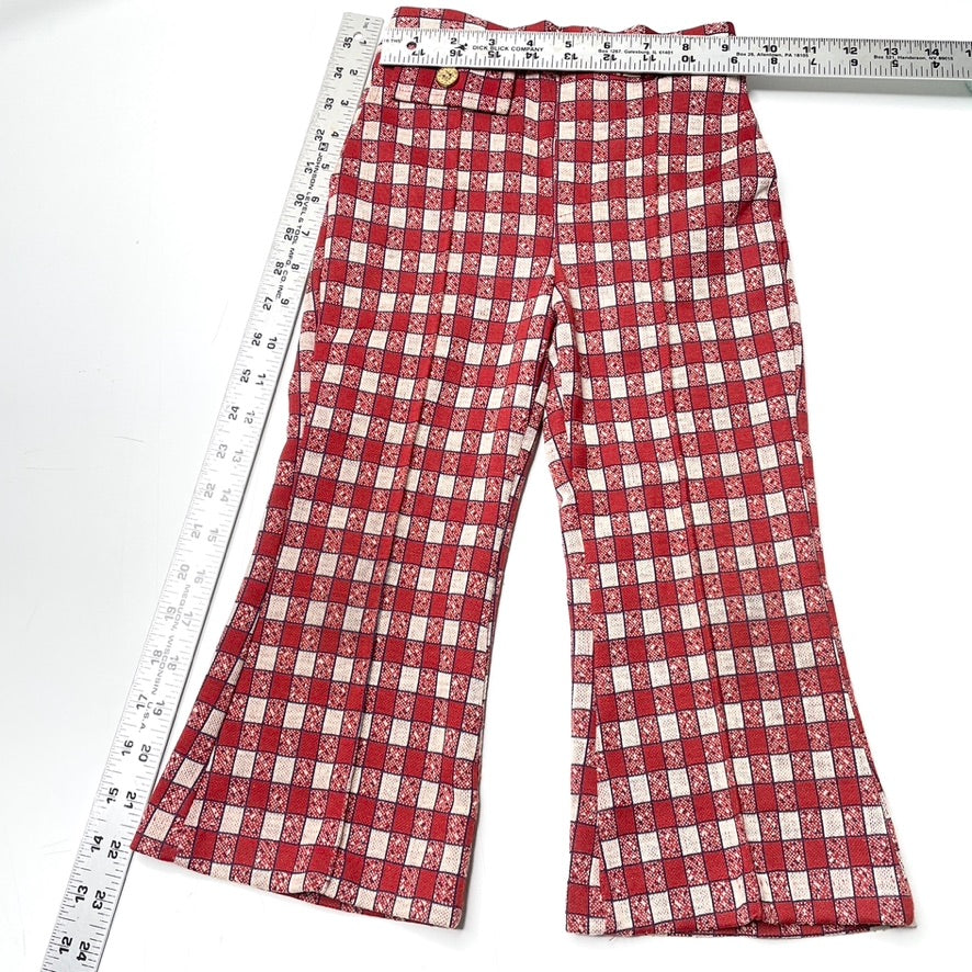 Red & White Plaid Bell Bottoms 4T