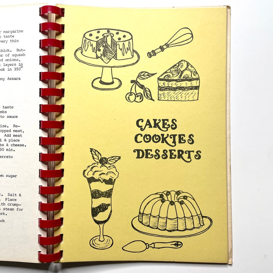 Sacred Heart High School 50 Year Anniversary Cookbook 1972 Waterbury CT - 70s Vintage Spiral Bound Illustrated Recipe Book