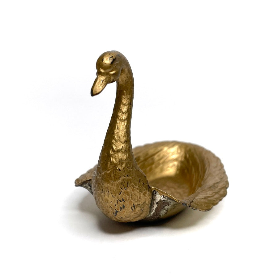 Vintage Gold Swan Jewelry Dish (Japan)