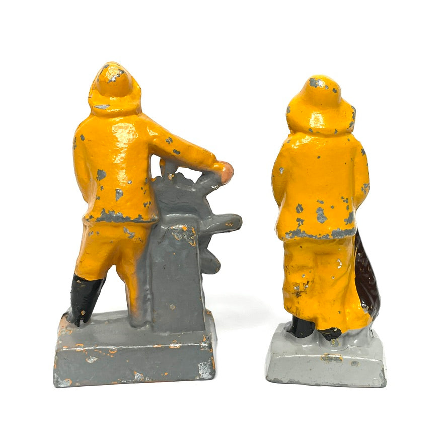 Vintage Cast Iron Fisherman Figures