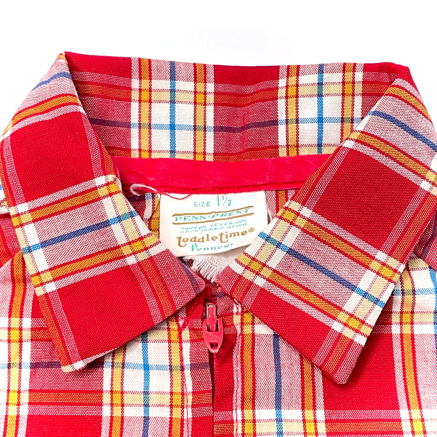 Bright Red Plaid Jumpsuit 18M