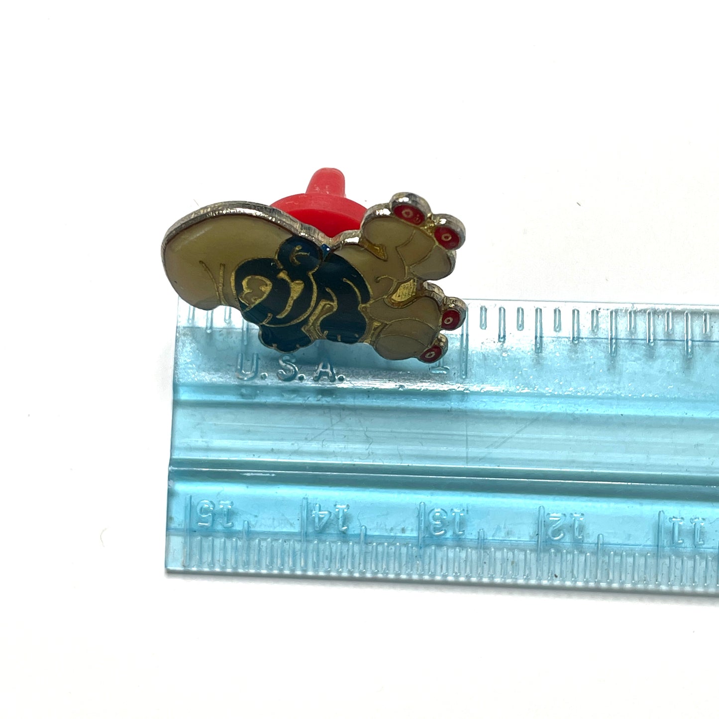 Smurf on Roller Skates - 80s Vintage Enamel Pin 1"