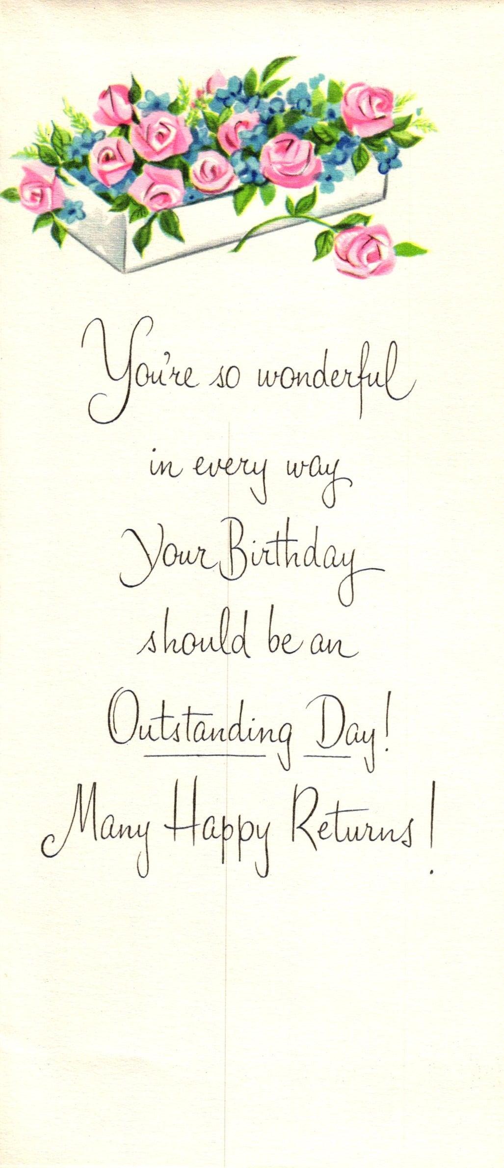 Birthday - You're One in a Million - Slim Vintage Greeting Card - Gold Stamped + Embossed