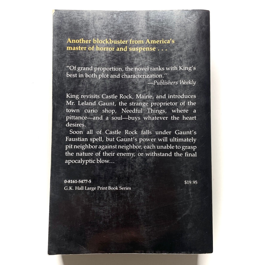 Needful Things Stephen King Paperback Book *Large Print Edition* 1992 GK Hall