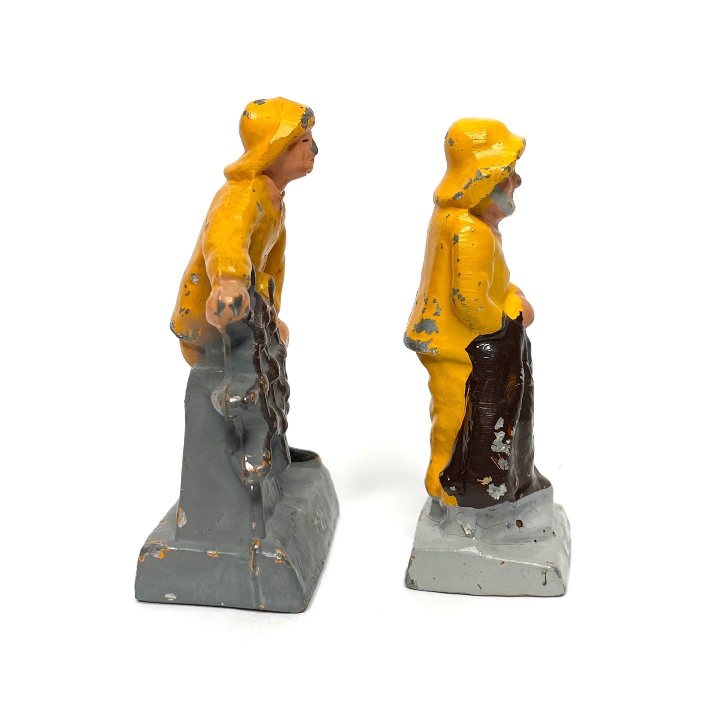 Vintage Cast Iron Fisherman Figures