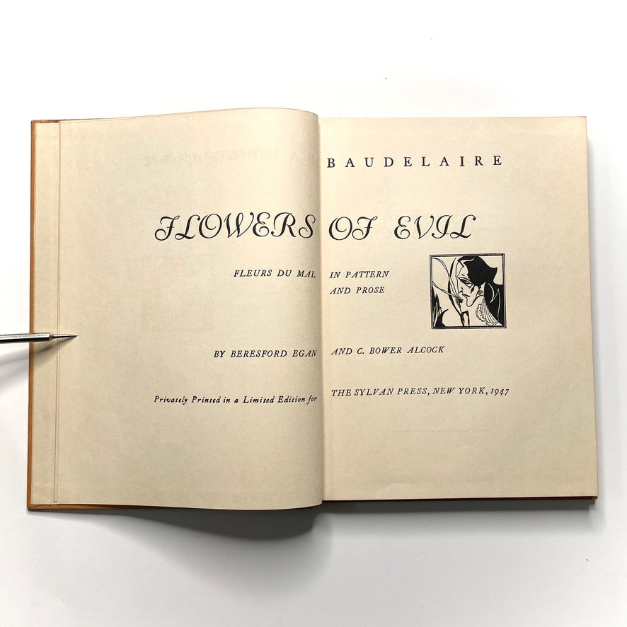 Flowers of Evil: Baudelaire Pattern & Prose 1947 Illustrated Hardcover Book