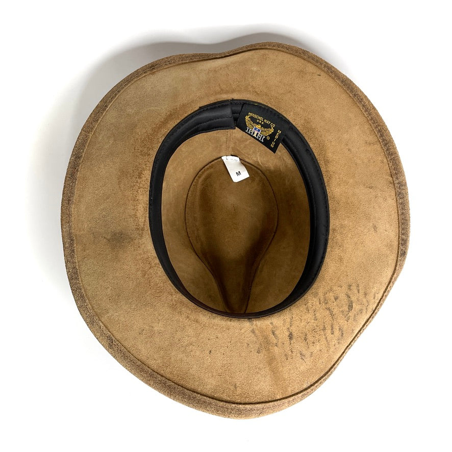 Coyote Leather Henschel Hat Brown Outdoor Rugged Braided Band Mens M Vintage USA