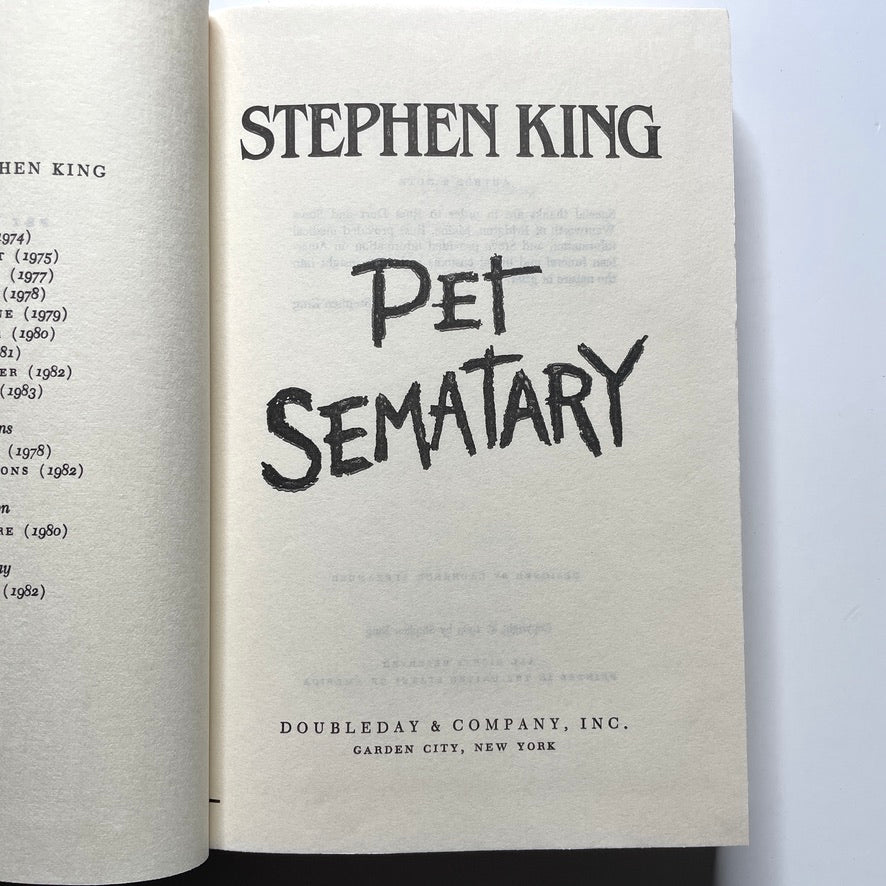 Pet Sematary Stephen King Hardcover Book *1st Book Club, 1st Print* 1983 Doubleday