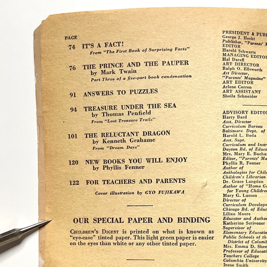 Children's Digest: Reluctant Dragon ft. Dr Suess 1958 Kids Activity Book