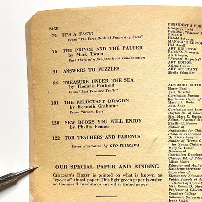 Children's Digest: Reluctant Dragon ft. Dr Suess 1958 Kids Activity Book