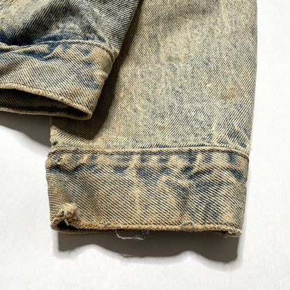 Levis Light Wash Vintage Denim Jacket Heavily Worn Distressed Acid Faded Mens L