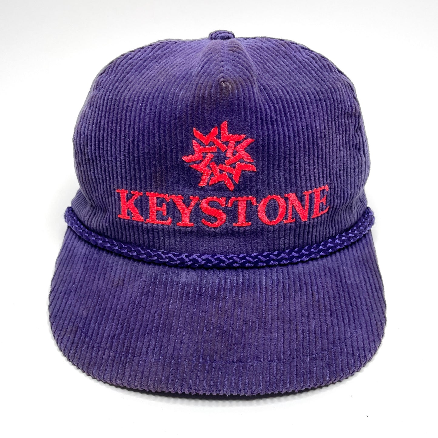 Keystone Ski Resort Corduroy Vintage Velcro Strapback Hat - Purple