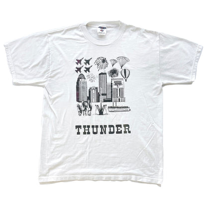 90s Vintage Thunder Handmade Clip Art T-Shirt White (L)