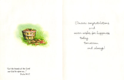 Congratulations - Raking Leaves - Vintage Greeting Card - 1979 Little Helpers