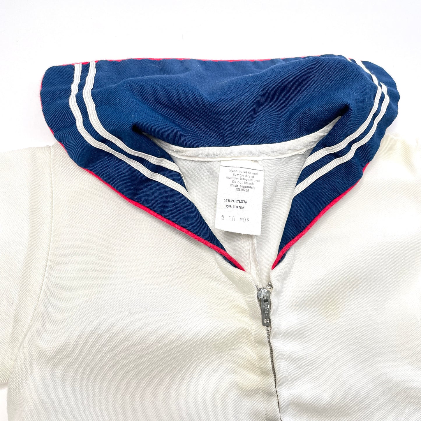 Sailor Zipper Front Romper 18M