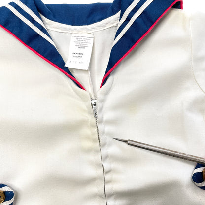 Sailor Zipper Front Romper 18M
