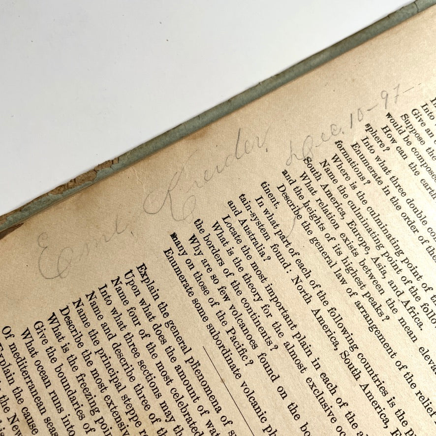 Warren's Physical Geography By D. M. Warren 1873 Cowperthwait & Co. - Antique Hardcover Illustrated Book