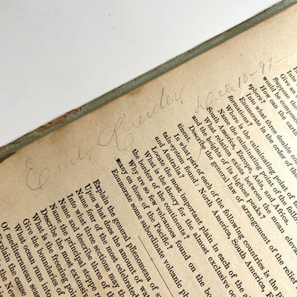 Warren's Physical Geography By D. M. Warren 1873 Cowperthwait & Co. - Antique Hardcover Illustrated Book