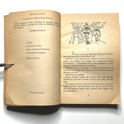 The Dream Master by Roger Zelazny (1966) - Vintage 60s Sci-Fi Paperback Book