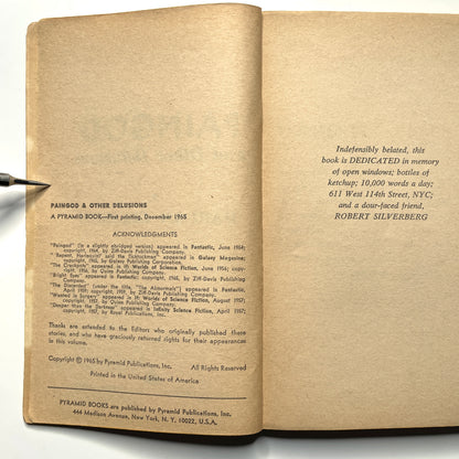 Paingod and Other Delusions by Harlan Ellison (1965) - Vintage 60s Sci-Fi Paperback Book