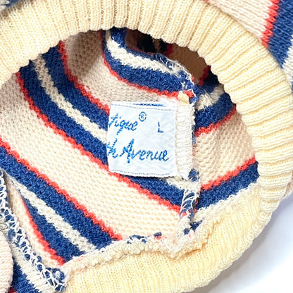 Bowtie Mouse Appliqué Striped Knit Romper 12M