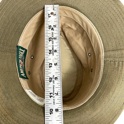 Leather Suede Trail Hiking Hat Outdoor Vintage American Eagle Mens M Army Green