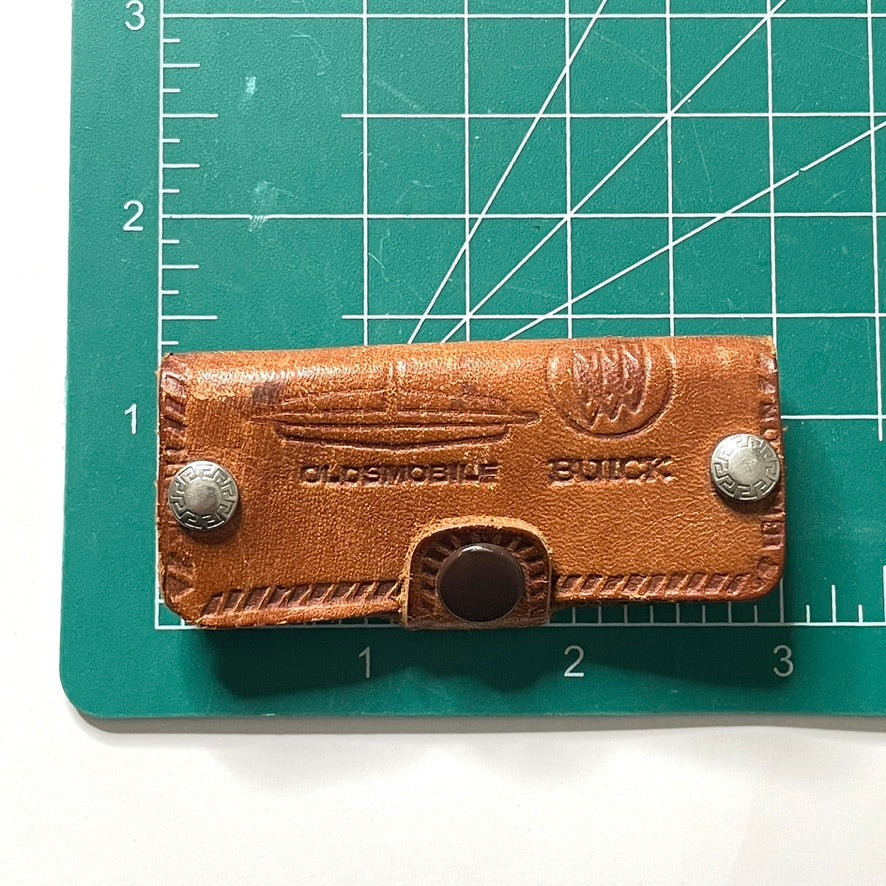 Oldsmobile Buick Leather Button Snap Key Case - Vintage Key Holder