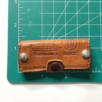 Oldsmobile Buick Leather Button Snap Key Case - Vintage Key Holder