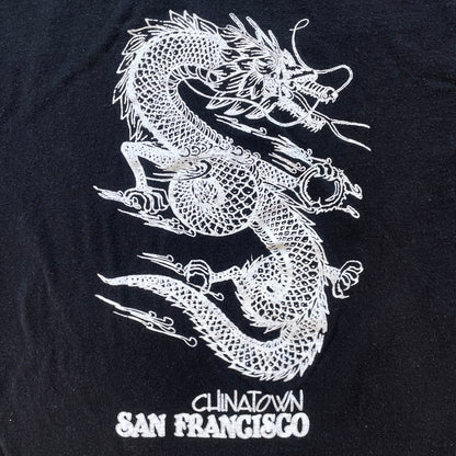 Vintage Y2K Chinatown San Francisco Dragon T-Shirt Black (M)