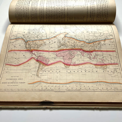 Warren's Physical Geography By D. M. Warren 1873 Cowperthwait & Co. - Antique Hardcover Illustrated Book