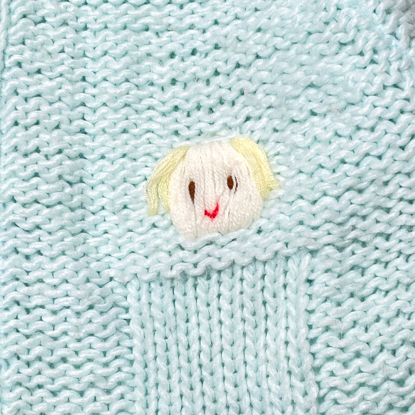 Puppy Dog Embroidery Robin's Egg Knit Cardigan Sweater 18M