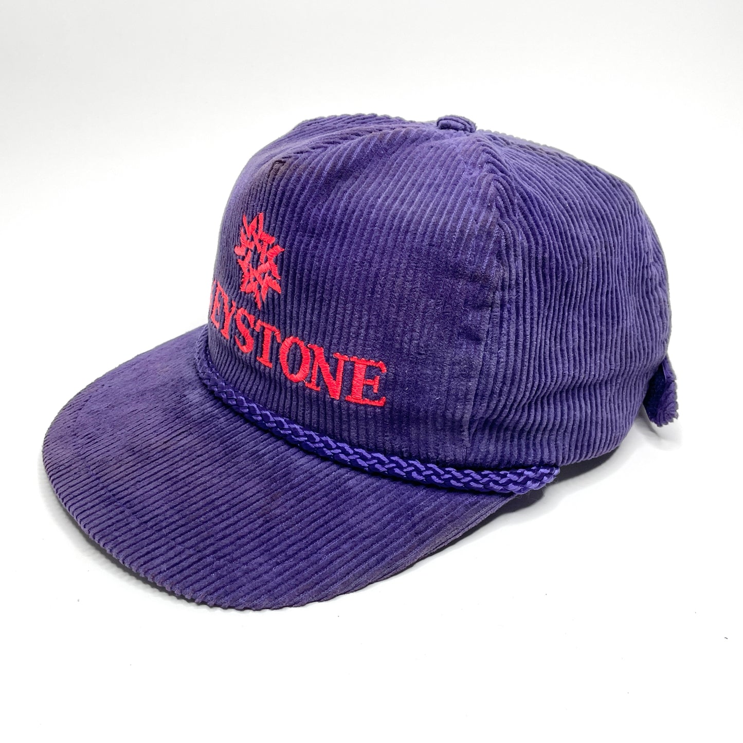 Keystone Ski Resort Corduroy Vintage Velcro Strapback Hat - Purple