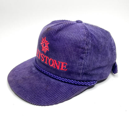 Keystone Ski Resort Corduroy Vintage Velcro Strapback Hat - Purple