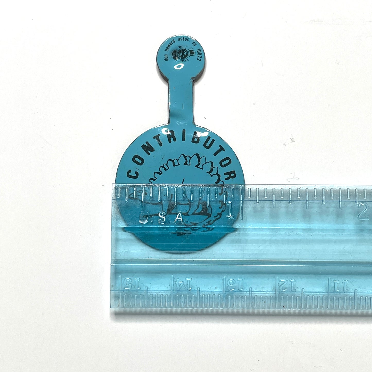 Museum of Natural History Contributor - 60s Vintage Metal Tab Button 1"