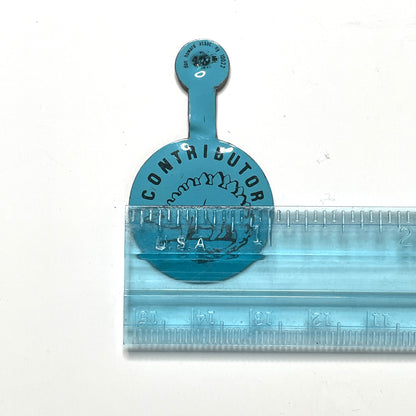 Museum of Natural History Contributor - 60s Vintage Metal Tab Button 1"