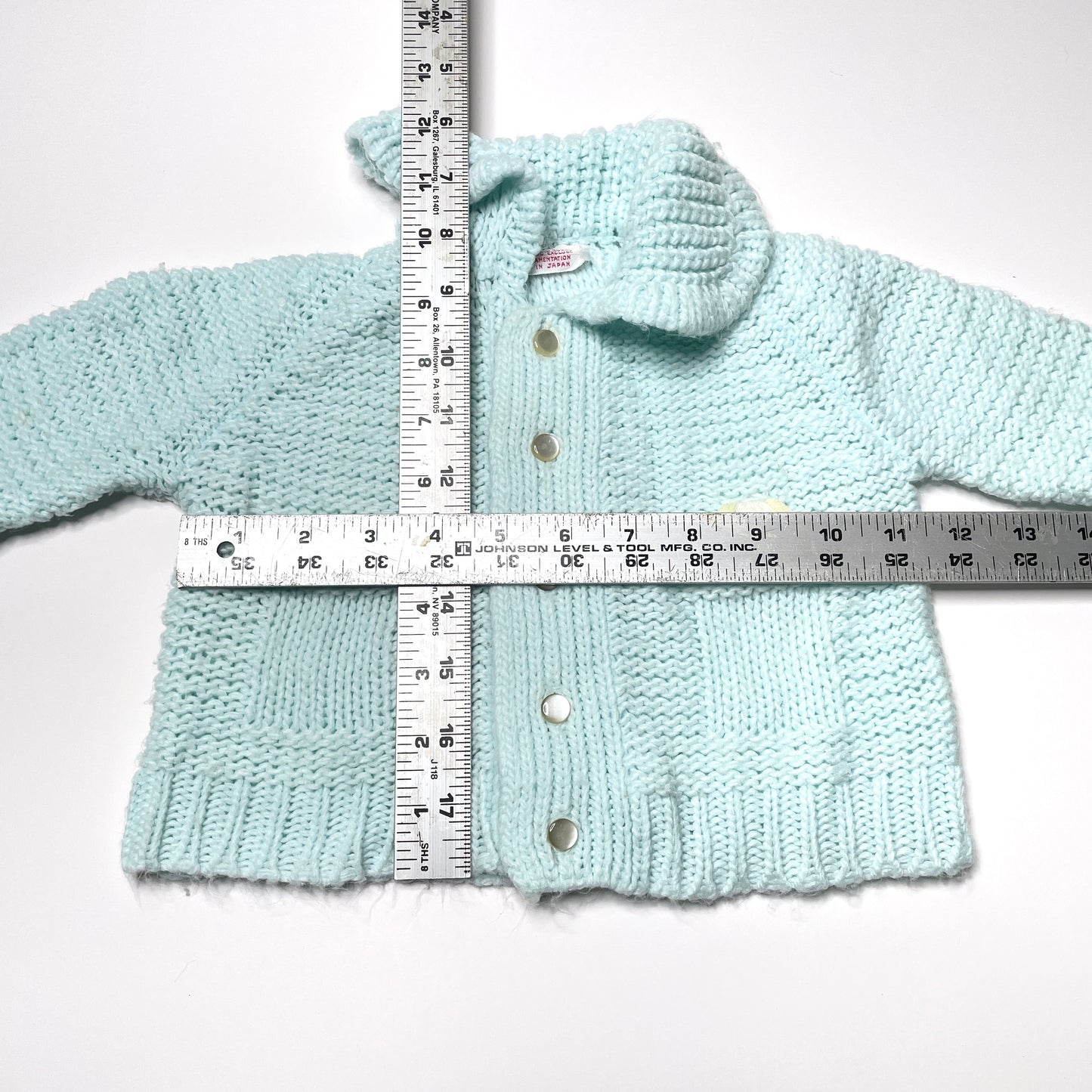 Puppy Dog Embroidery Robin's Egg Knit Cardigan Sweater 18M