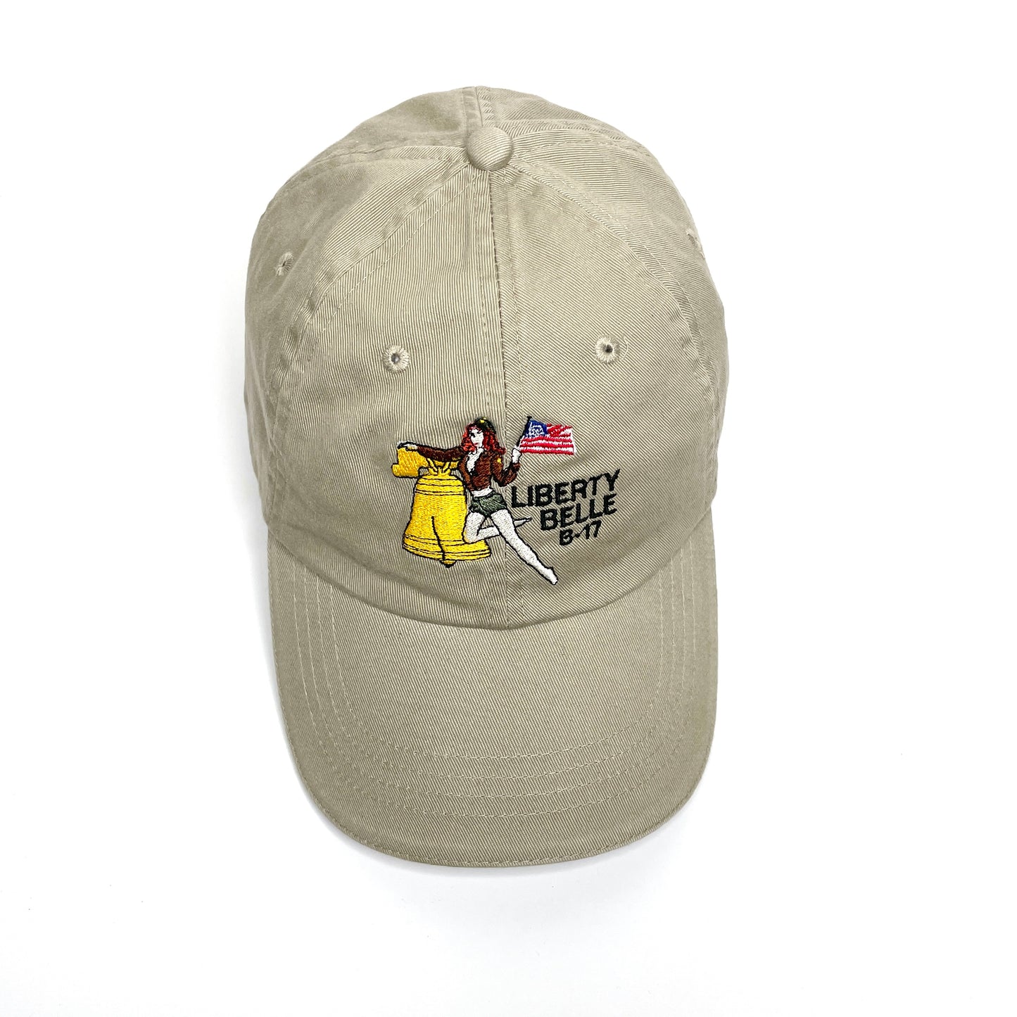 Liberty Belle B-17 Airforce WWII Vintage Strapback Hat - Beige
