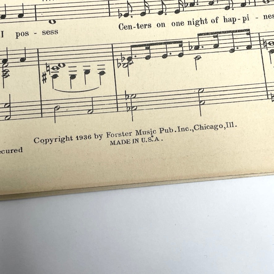 Love Came Out of the Night 1936 Sheet Music