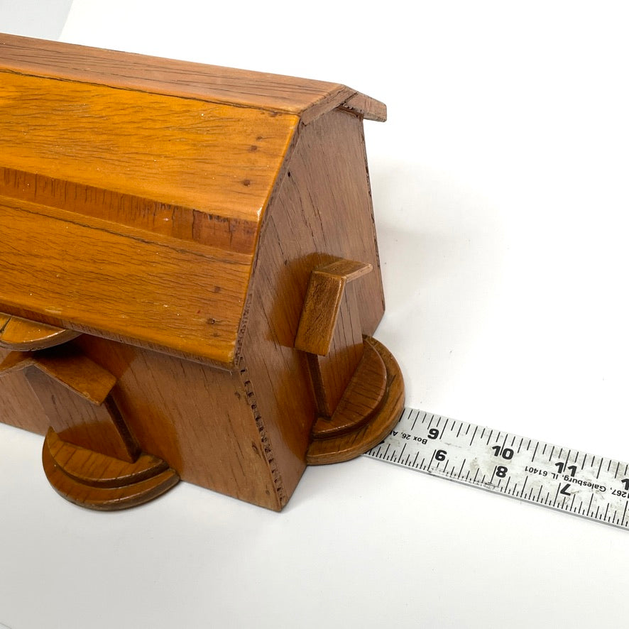 Vintage Handcrafted Wooden House Bank (Restoration)