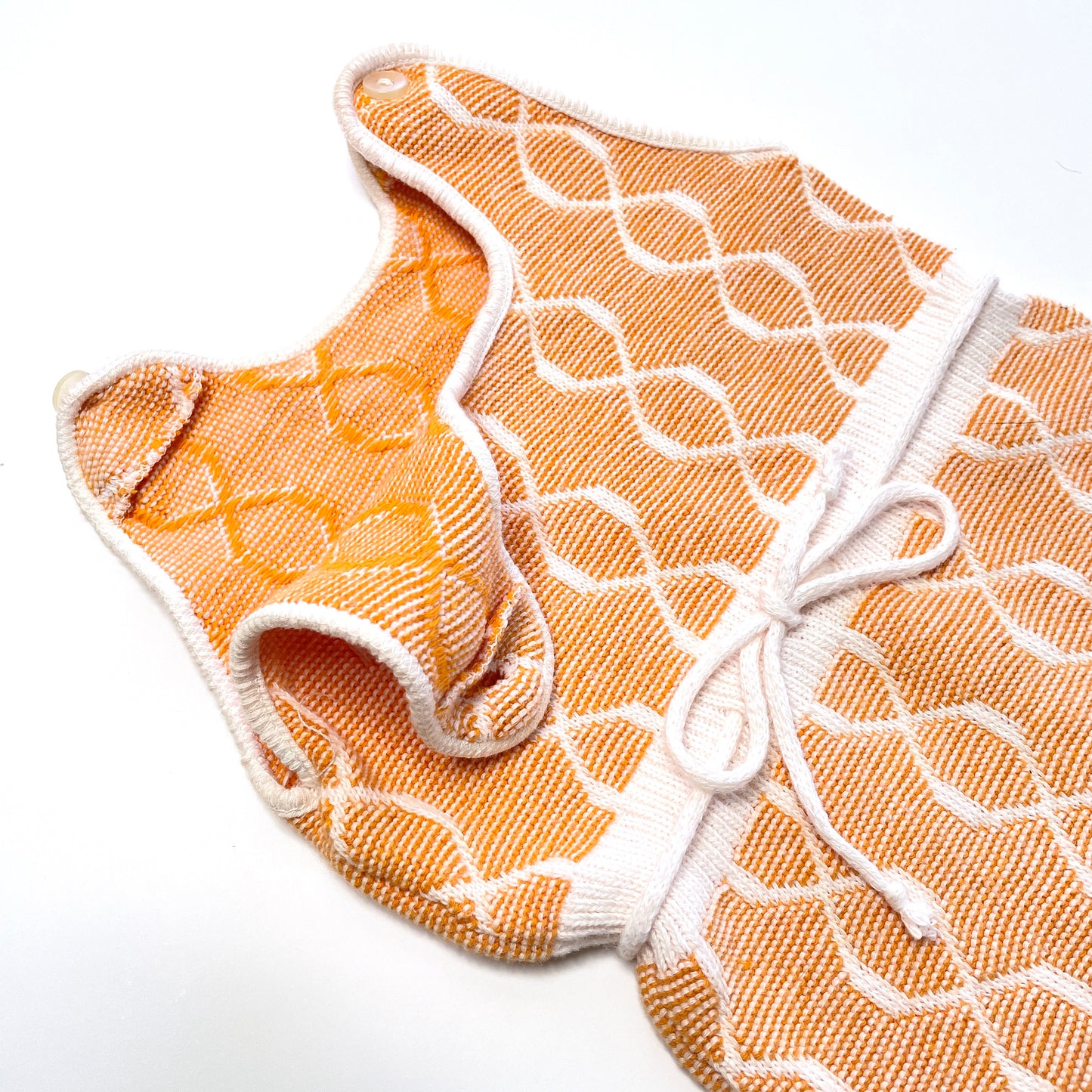 Orange Knit Sleeveless Bodysuit NB