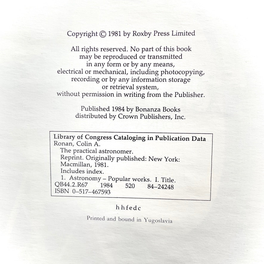 The Practical Astronomer 1984 Illustrated Hardcover Book