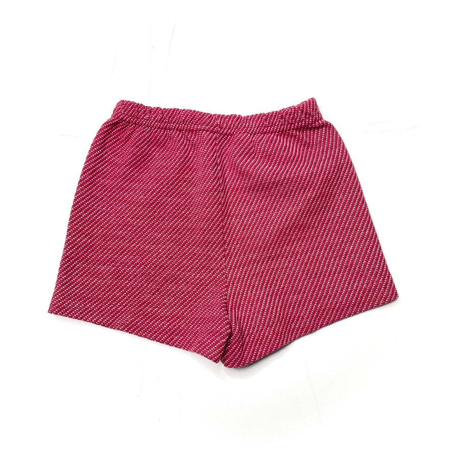 Maroon Patterned Knit Shorts 3T