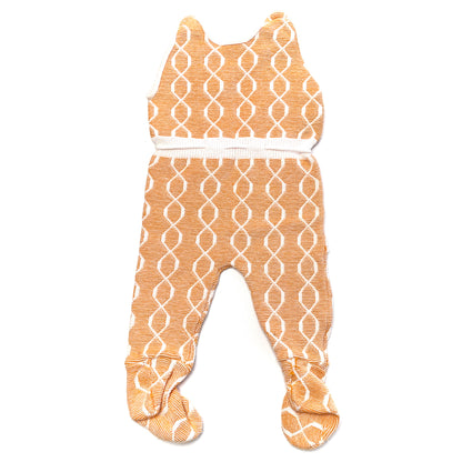 Orange Knit Sleeveless Bodysuit NB