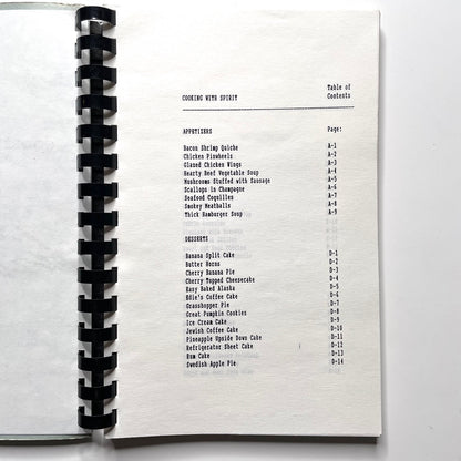 Cooking With Spirit Cookbook New London CT - 80s Spiral Bound Illustrated Recipe Book