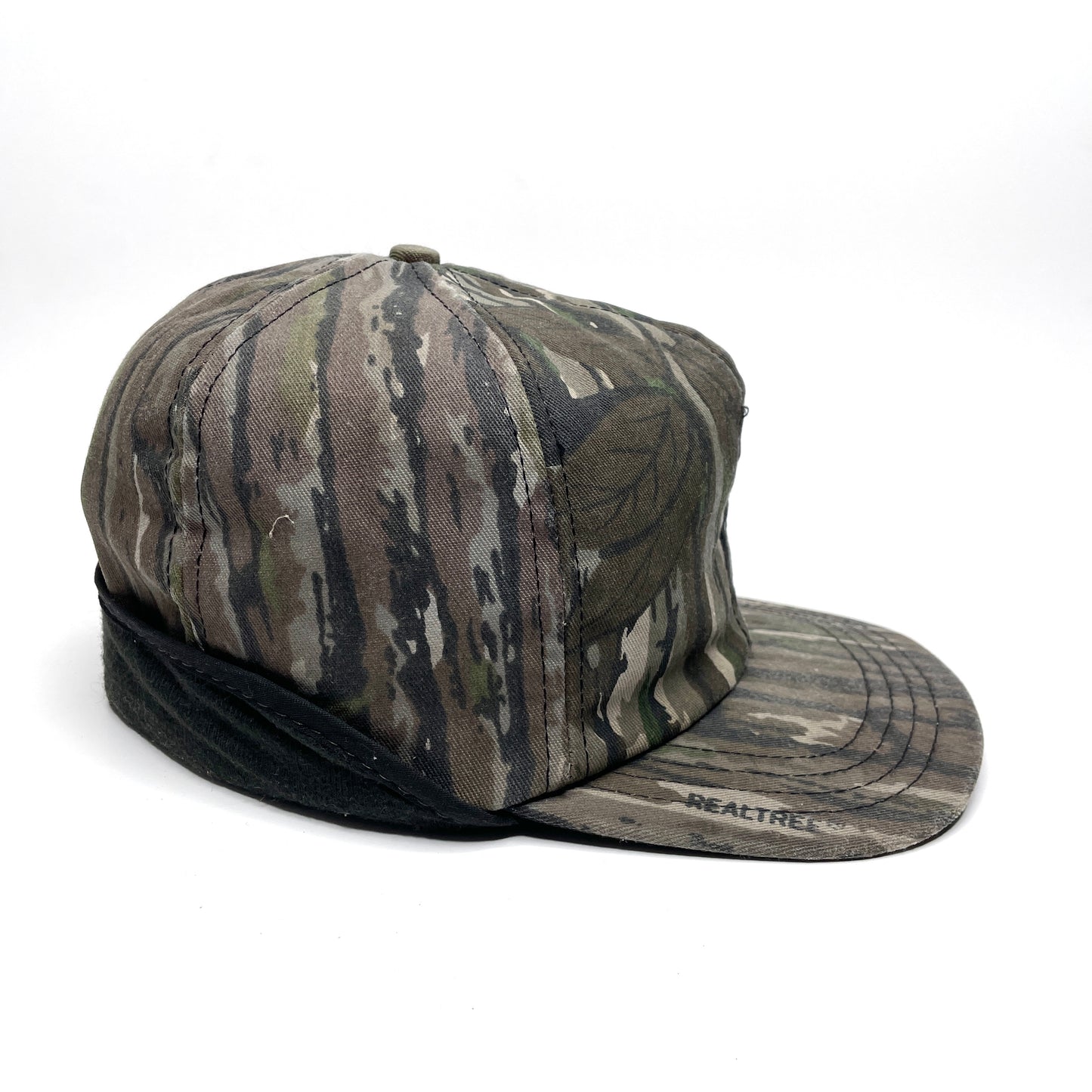 Realtree Insulated Hunting Cap w/ Ear Flaps Vintage Winter Hat - Camo