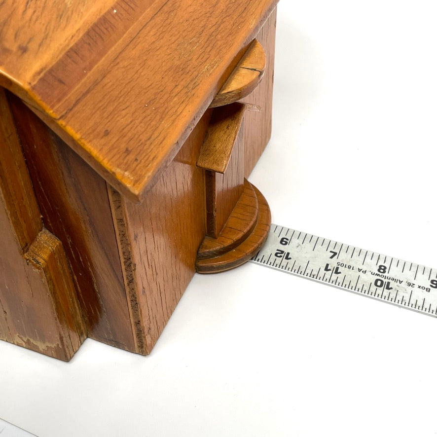 Vintage Handcrafted Wooden House Bank (Restoration)